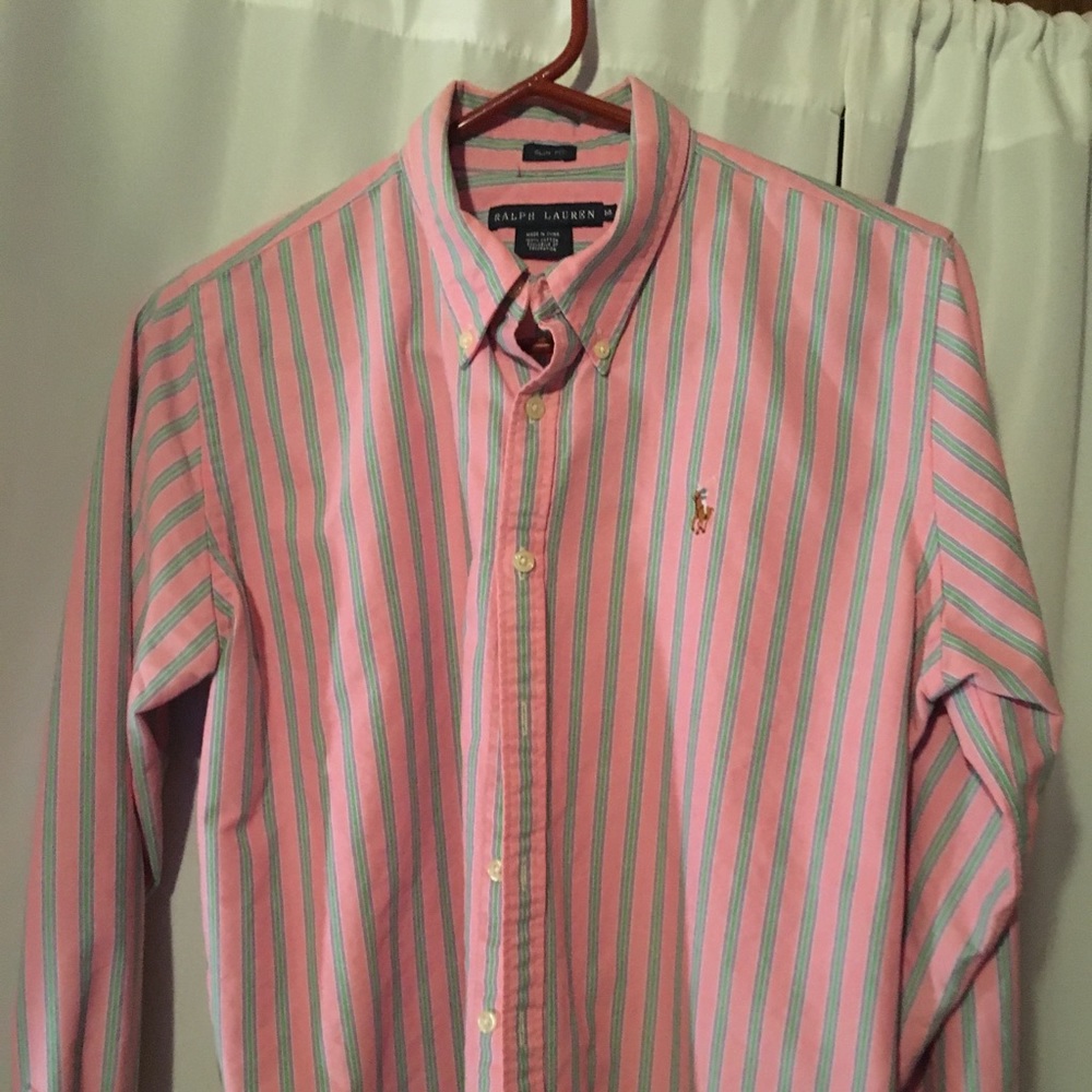 Ralph Lauren Pink&Blue Long Sleeve Buffon Up